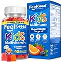 Feel Great Kids Multivitamin Gummies | Citrus &amp; Strawberry Flavored Vitamins for Kids | Multivitamin Gummies with Vitamin D for Bone, Muscle &amp; Immune Support | Chewable Vitamins | 45-Day Supply