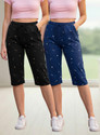 FEEL TRACK Women Black, Blue Capri