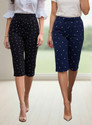 FEEL TRACK Women Black, Dark Blue Capri