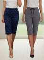 FEEL TRACK Women Dark Blue, Grey Capri