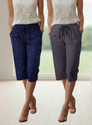 FEEL TRACK Women Dark Blue, Grey Capri