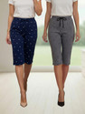 FEEL TRACK Women Dark Blue, Grey Capri