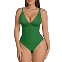 FeelinGirl Shapewear Bodysuits for Women Tummy Control Deep V Neck