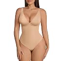 FeelinGirl Shapewear Bodysuits for Women Tummy Control Deep V Neck