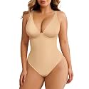 FeelinGirl Shapewear Bodysuits for Women Tummy Control Deep V Neck