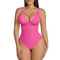 FeelinGirl Shapewear Bodysuits for Women Tummy Control Deep V Neck
