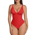 FeelinGirl Shapewear Bodysuits for Women Tummy Control Deep V Neck