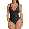 FeelinGirl Shapewear Bodysuits for Women Tummy Control Deep V Neck
