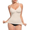 FeelinGirl Women V Neck Compression Tank Top Shapewear Tummy Control Shaper