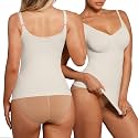 FeelinGirl Women V Neck Compression Tank Top Shapewear Tummy Control Shaper