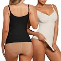 FeelinGirl Women V Neck Compression Tank Top Shapewear Tummy Control Shaper