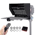 FEELWORLD TP10 10" Portable Foldable Teleprompter for Up to 11" Smartphone Tablet Prompter Phone DSLR Camera Video Record for Live Stream Interview Speech with Lens Adapter Rings APP Control Carry Bag