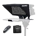 Feelworld TP16 16 Inch Folding Teleprompter for Up to 16" Tablet Horizontal Vertical Prompt for Live Streaming Interview Speech Online Teaching Vlogger with APP Remote Control Carry Case, Black