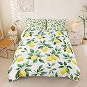 Feelyou Lemon Botanical Comforter Cover Set Girls Boys Decorative King