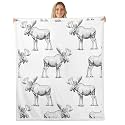 Feelyou Moose Fleece Wild Animal Theme Sherpa