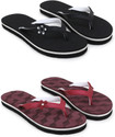Feens Women Slippers (Black, Maroon , 5)