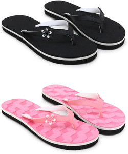 feens women slippers black pink  5