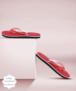 feens women slippers red  7