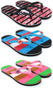 Feens for Women Combo of 3 Flip Flop / Women Slippers (Black, Pink , 6)