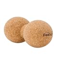 FeetUp – Peanut Massage Ball, Double Massage Ball for Neck, Back, and Legs; Ideal for Muscle Massage, Trigger Points, Yoga Therapy; Pure Cork Balls for Deep Massage