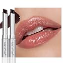 FeiCuiYun 2Pcs Dark Brown Honey Tinted Lip Balm Lip Gloss Lipstick, Sheer Hydrating Lip Gloss Tint, Moisturizing Lip Color for All Skin Tones, Nourishing Lip Balm with a Hint of Natural Black Cherry