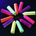 Feifeiya 12 Pcs Glow in the Dark Chalk, 6 Neon Colors Washable,Crayon