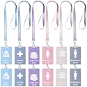 Feifeiya 12 Pcs PVC Hall Pass Lanyards Set School Pass Unbreakable, Morandi