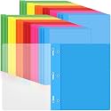 Feifeiya 120 Pack Plastic Report Covers with 3 Prongs Presentation Folders Bulk, 100 Sheet Capacity, Clear Front Report Covers for Presentation Document Paper School Office Supplies (Multicolor)