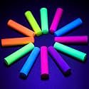 Feifeiya 30 Pcs Glow in the Dark Chalk, 6 Neon Colors Washable,Cylindrical