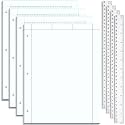 Feifeiya 4 Pack Engineering Paper Notebook Graph Paper Pads 8.5 x 11 Inches Engineer Computation Pad with Plastic Rulers 12 Inch,3 Hole 5x5 Quad Grid Engineering Pad, 100 Sheets/Pack (Blue)