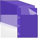 Feifeiya 48 Pack Plastic Report Covers with 3 Prongs Presentation Folders Bulk, 100 Sheet Capacity, Clear Front Report Covers for Presentation Document Paper School Office Supplies (Purple)