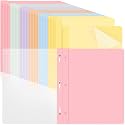 Feifeiya 48 Pack Plastic Report Covers with 3 Prongs Presentation Folders Bulk, 100 Sheet Capacity, Clear Front Report Covers for Presentation Document Paper School Office Supplies (Fresh Colors)