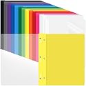 Feifeiya 48 Pack Plastic Report Covers with 3 Prongs Presentation Folders Bulk, 100 Sheet Capacity, Clear Front Report Covers for Presentation Document Paper School Office Supplies (12 Colors)