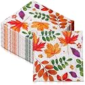 Feifeiya 60 Pcs Fall Leaves Cocktail Paper Napkins 6.5 x 6.5 Inches
