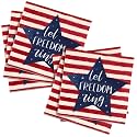 Feifeiya 60 Pcs Patriotic Stars and Stripes Cocktail Paper Napkins 6.5"