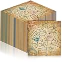 Feifeiya 60 Pcs World Travel Cocktail Paper Napkins 6.5 x 6.5 Inches