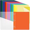 Feifeiya 72 Pack Plastic Report Covers with 3 Prongs Presentation Folders Bulk, 100 Sheet Capacity, Clear Front Report Covers for Presentation Document Paper School Office Supplies (Colorful)