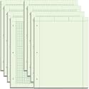 Feifeiya 8 Pack Engineering Paper Notebook Graph Paper Pads 8.5 x 11 Inches Engineer Computation Pad with Plastic Rulers 12 Inch,3 Hole 5x5 Quad Grid Engineering Pad, 100 Sheets/pack (Green)