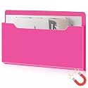 Feifeiya Magnetic File Holder Wall, 13.8 x 8.3 Inch, Horizontal, Rose-red