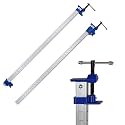 FEIRONG 36 Inch Bar Clamps (2 Pack) - 330LB Capacity, Dual-Scale Ruler (Inch &amp; CM) &amp; 90° Angled Jaws for Woodworking, Cabinet Installation, DIY Projects (Blue)