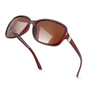 feisedy polarized sunglasses for women classic vintage square wraparound uv400 protection shade b0309