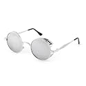 FEISEDY Retro Steampunk Sunglasses for Men Women, Round Metal Frame Gothic Vintage Style B2820