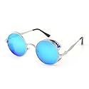 FEISEDY Retro Steampunk Sunglasses for Men Women, Round Metal Frame Gothic Vintage Style B2820