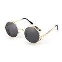FEISEDY Retro Steampunk Sunglasses for Men Women, Round Metal Frame Gothic Vintage Style B2820