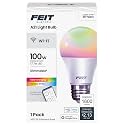 Feit Electric Smart Light Bulbs, A21 RGBW Color Changing, 100W Eq - 1 Pack