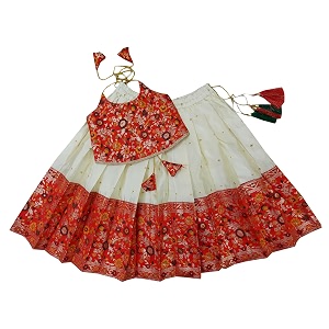 feliz the designer studio baby girl39s traditional readymade south indian pattu pavadai lehenga choli for kid39s