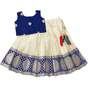 feliz the designer studio baby girls readymade south indian pattu pavadai lehenga choli set for kids