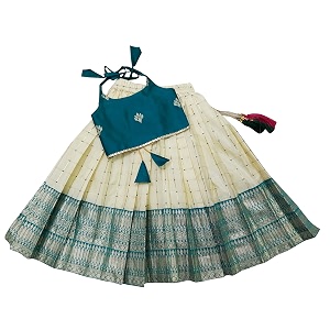feliz the designer studio baby girls readymade south indian pattu pavadai lehenga choli set for kids