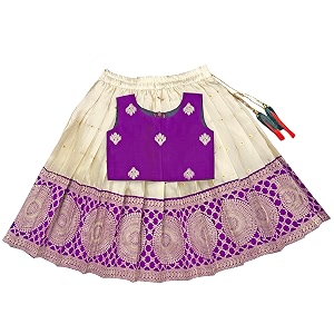 feliz the designer studio baby girls readymade south indian pattu pavadai lehenga choli set for kids