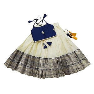 feliz the designer studio baby girls readymade south indian pattu pavadai lehenga choli set for kids